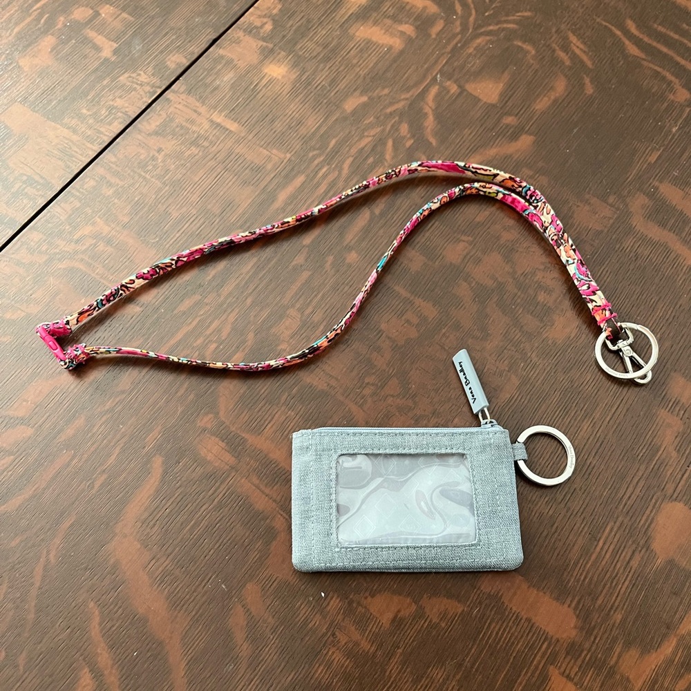 Vera Bradley ID holder and lanyard.